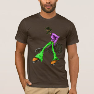 T-shirt Funky Cool Guitar Disco Comic Caractère Vert
