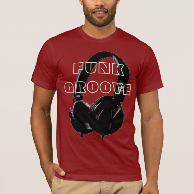 T-shirt Funky Disco Headphone Music Entertainment Retro (Devant)