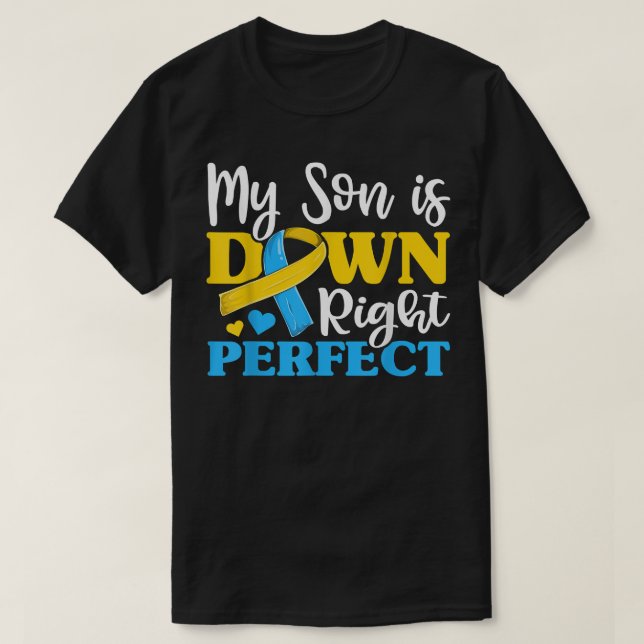 T-shirt Funky Down Syndrome Son Trisomy Sensibilisation, M (Design devant)