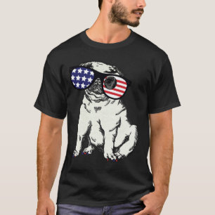 T-shirt Funky French Bulldog avec lunettes américaines