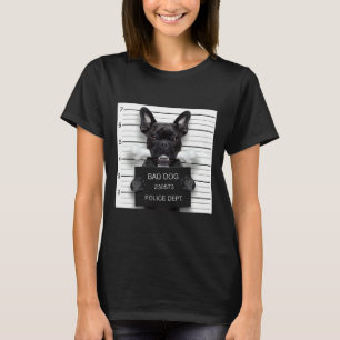 T-shirt Funky French Bulldog Mugshot Bulldog Téléphone