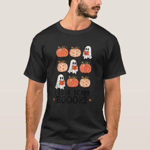 T-shirt Funky Ghost Book Lecture Citrouille Halloween Livr