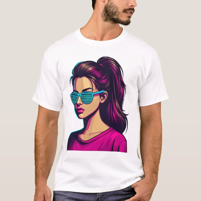 T-shirt Funky Girl Cartoon (Devant)