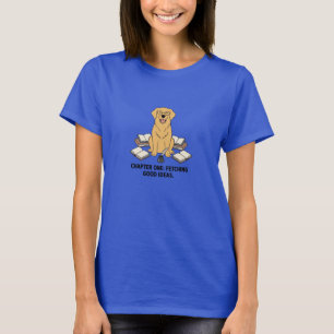 T-shirt Funky Golden Retriever Study Time Art