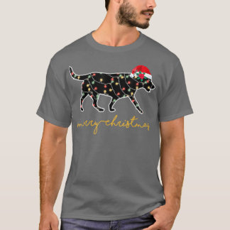 T-shirt Funky Labrador Chien Tree Feux de Noël Noël Noël N