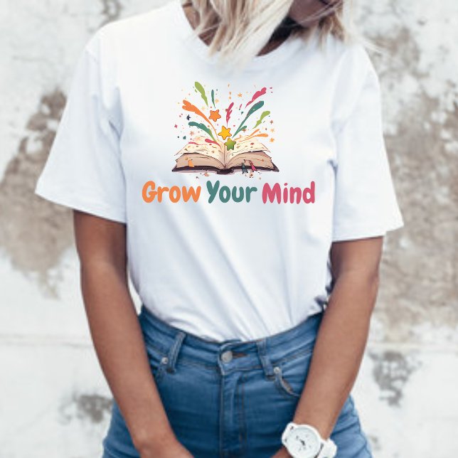 T-shirt Funky Magical Book Grow You Mind  Positive  (Créateur téléchargé)
