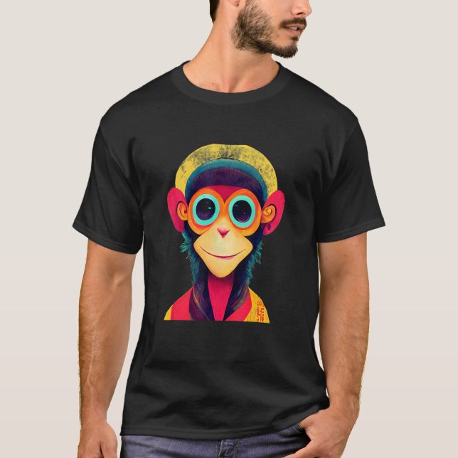 T-shirt Funky Munky Hipster Monkey_1 (Devant)