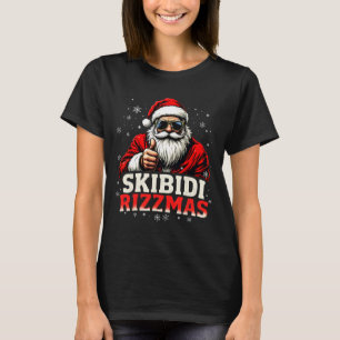 T-shirt Funky Père Noël Snowboard Noël Skibidi Ri