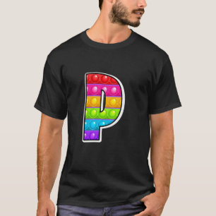 T-shirt Funky Poppin Kids Pop It P Cutest Capital Letter P