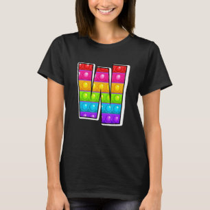 T-shirt Funky Poppin Kids Pop It W Cutest Capital Letter W