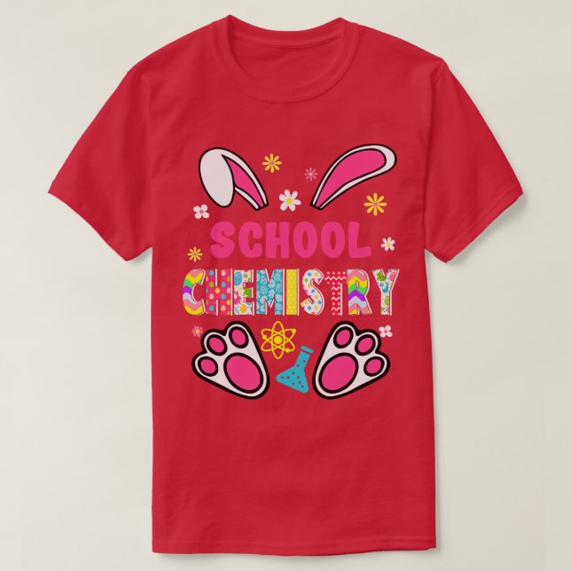 T-shirt Funky Rabbit School Chimie Jour de Pâques Oeufs Bu (Design devant)