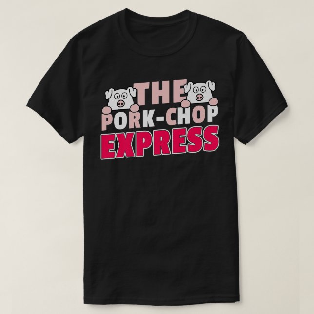 T-shirt Funky Sarcastic Pork Chop Pig Grilling Shirt Premi (Design devant)