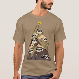 T-shirt Funky Sloth Christmas Tree Pajama Joyeux Slothmas 