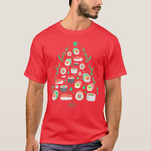 T-shirt Funky Sushi Arbre De Noël Pour Amateur De Sushi Oh