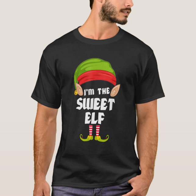 T-shirt Funky Sweet Elf Matching Family Group PJ Christmas (Devant)