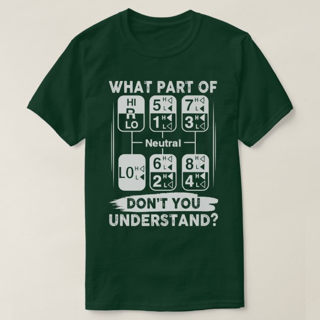 T-shirt Funky Trucker Tee Gearshift Truck Driver Tee - shi (Design devant)
