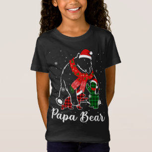 T-Shirt Funky Vert Rouge Plaid Papa Ours Correspondant Pyj