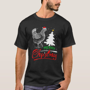 T-shirt Funky Xmas Tree Père Noël Poulet Joyeux Noël Prem