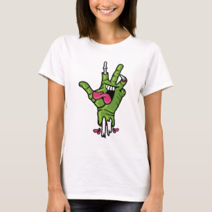 T-shirt Funky Zombie Peace Hand Tee