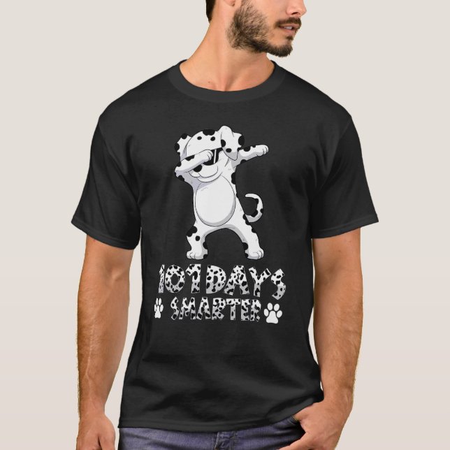 T-shirt Funny 101 Jours Dabbing plus intelligent Chien dal (Devant)
