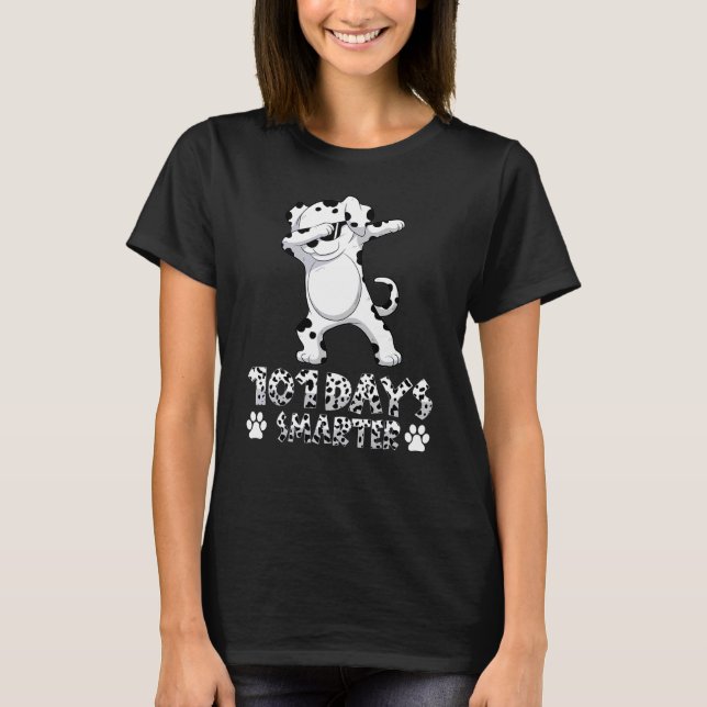 T-shirt Funny 101 Jours Dabbing plus intelligent Chien dal (Devant)