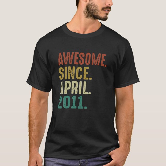 T-shirt Funny 11 Year Old Birthday Gifts Awesome Since Apr (Devant)