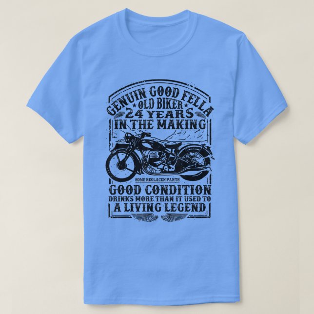 T-shirt Funny 24 Ans motard Retro Style Classic Moteur (Design devant)