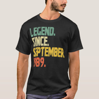 T-shirt Funny 33 ans Vintage légende depuis septembre
