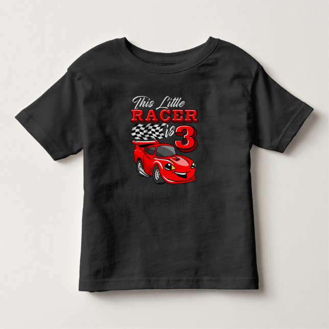 T-shirt Funny 3rd Birthday Race Car (Devant)