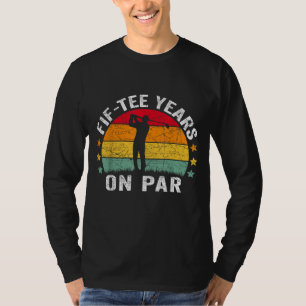 T-shirt Funny 50e Anniversaire Golf Pun Retro Sunset 50 An