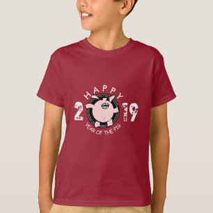 T-shirt Funny 5 Cartoon Pig Year custom 2019 Kids Tee