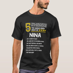 T-shirt Funny 5 choses Nina Cool Famille de jumelage Lon