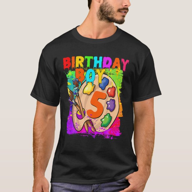T-shirt Funny 5E Anniversaire Boy Art Peinture B Jour 5 An (Devant)