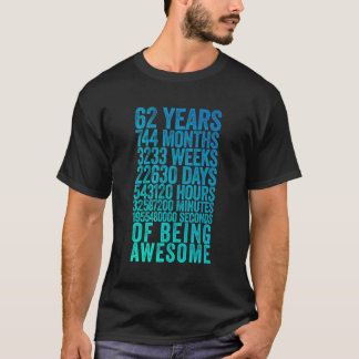 T-shirt Funny 62E Anniversaire Chemise Vieux Mètre Funny 6