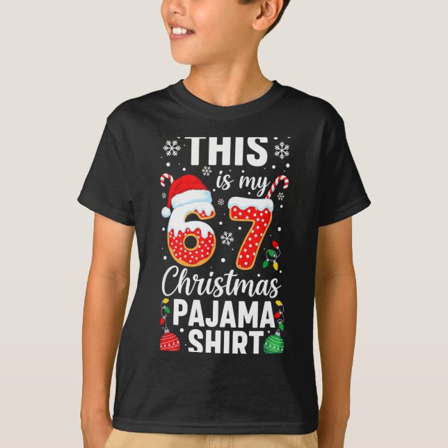 T-shirt Funny 67 Christmas Pajamas Shirt Six Seven Meme Br (Devant)
