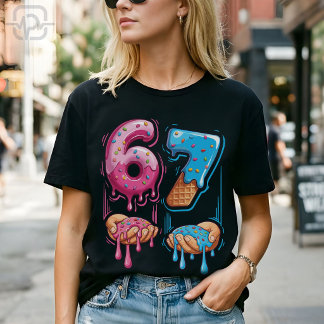 T-shirt Funny 67 Meme Donut Ice Cream Gen Alpha Slang