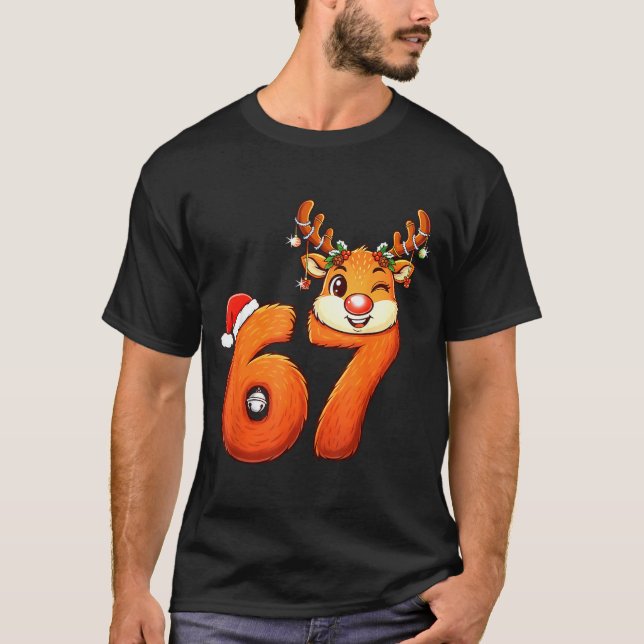 T-shirt Funny 67 Reindeer Christmas Six Seven Meme 6 7 Tee (Devant)