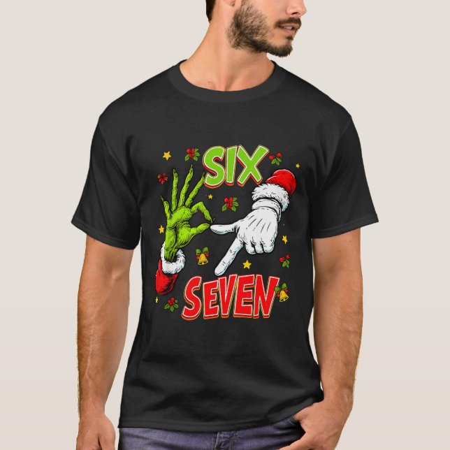 T-shirt Funny 67 Santa Hand Christmas Six Seven Meme Teens (Devant)