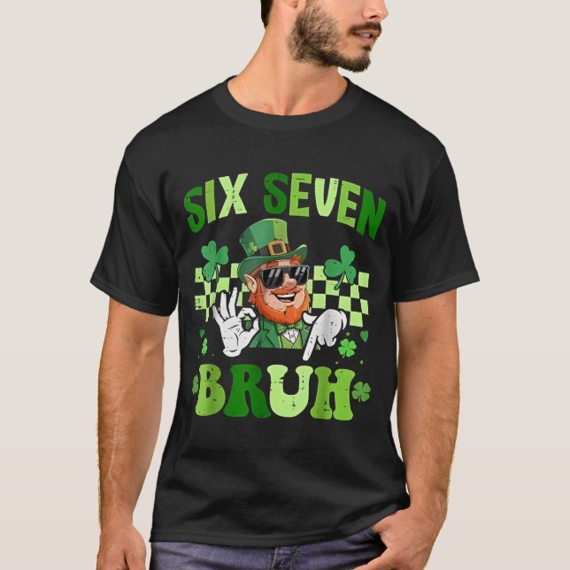 T-shirt Funny 67 St Patricks Day Dabbing Leprechaun Six Se (Devant)