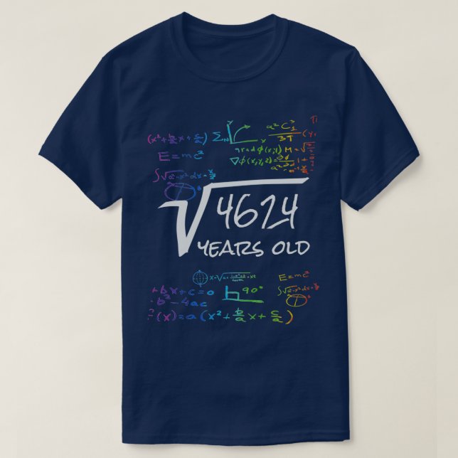 T-shirt Funny 68th Birthday Math Design Carré Racine de 46 (Design devant)