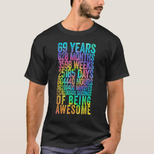 T-shirt Funny 69e Anniversaire Chemise Vieux Mètre Funny 6