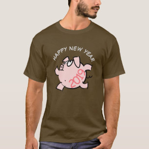T-shirt Funny 6 Dessin Illustration Pig Année 2019 Homme T