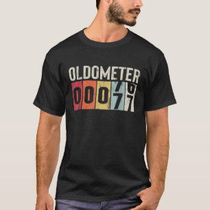 T-shirt Funny 77 ans Oldometer Vintage 77e anniversaire