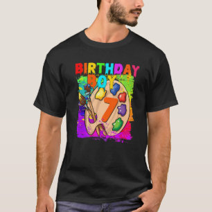 T-shirt Funny 7E Anniversaire Boy Art Peinture B Jour 7 An