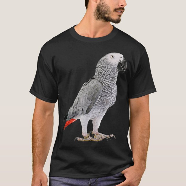 T-shirt Funny African Grey Parrot Bird  Womens Mens Kids (Devant)