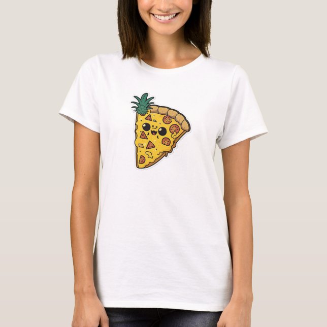T-shirt Funny AI généré Pizza d'ananas (Devant)