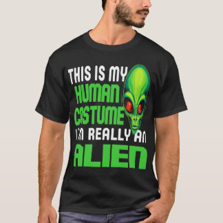 T-shirt Funny Alien Lover Human Costume UFO Halloween Joke