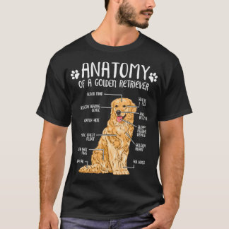 T-shirt Funny Anatomy Golden Retriever Amoureux des chiens