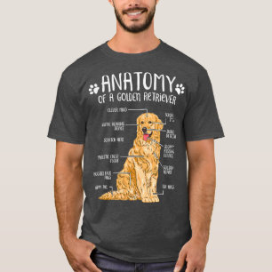 T-shirt Funny Anatomy Golden Retriever Amoureux des chiens