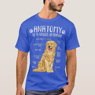 T-shirt Funny Anatomy Golden Retriever Amoureux des chiens